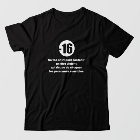 - de 16 ans - tee shirt humour