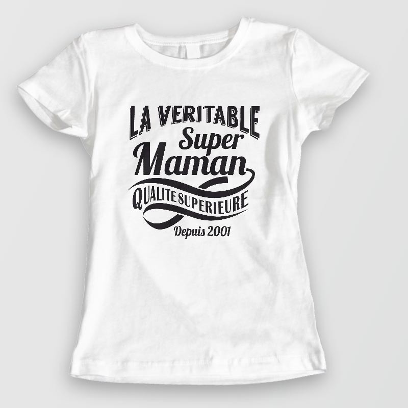 To meditation dump pair Tee shirt fêtes des mères - La véritable super maman - personnalisable