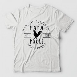 t-shirt imprime PAPA POULE personnalisable