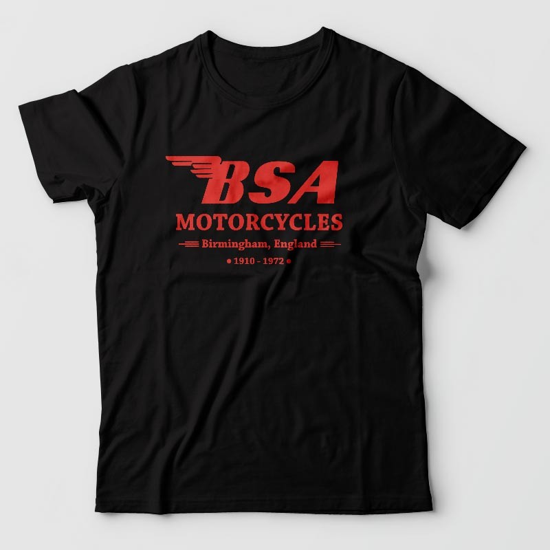 Neuf BSA Moto Classique Logo rouge à manches longues T-Shirt Noir Taille S-3XL