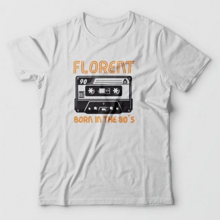 Votre prénom ici - t-shirt personnalisé 80's cassette