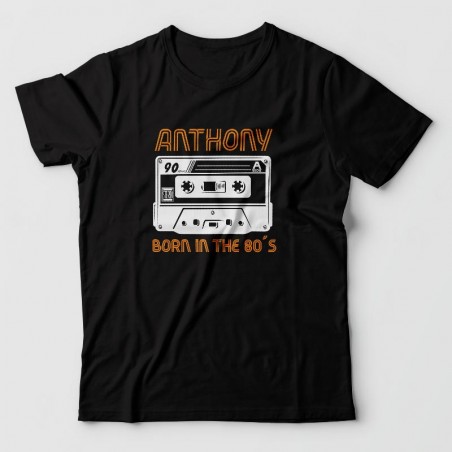 Votre prénom ici - t-shirt personnalisé 80's cassette